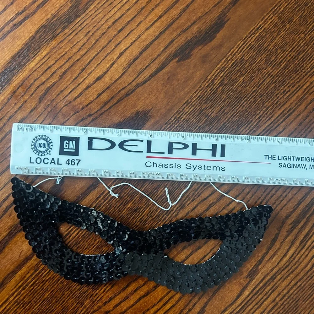 Vintage Black Sequin Eye Mask